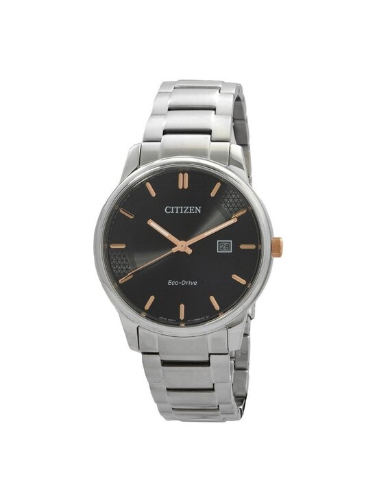 NWT Citizen Black Dial Stainless Steel Band Men\'s Watch Bm6977-70E
